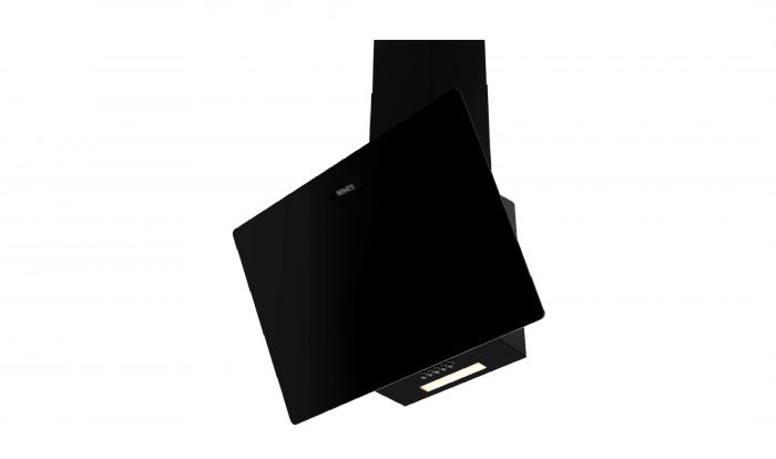 Hotte décorative murale 90CM NOIR + BANDE INOX 3V 190W INFINITY
